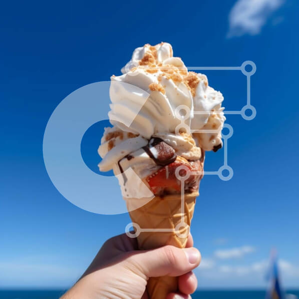 Σετ των 2 Intra Συλλεκτικό Ξύλινο Παζλ Plywood  4mm - Παγωτό χωνάκι με σαντιγί και γαρνιτούρες Σε Ξύλινο Κουτί - Διαστάσεις: 10x10 cm – 25 κομμάτια