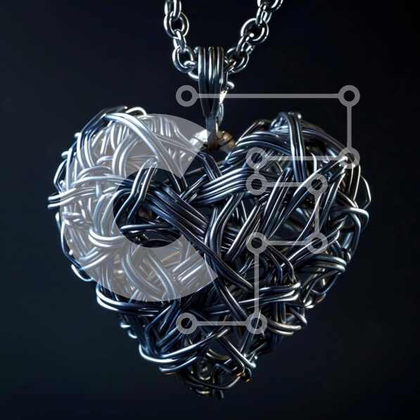 Σετ των 2 Intra Συλλεκτικό Ξύλινο Παζλ Plywood  4mm - Ασημένιο μενταγιόν σε σχήμα καρδιάς Σε Ξύλινο Κουτί - Διαστάσεις: 10x10 cm – 25 κομμάτια