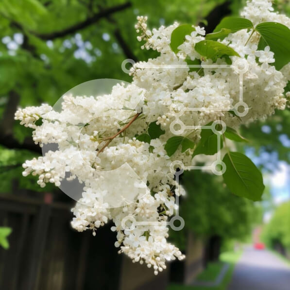 Intra Συλλεκτικό Ξύλινο Παζλ Plywood  4mm - Λευκό λιλά κλαδί δέντρου με λευκά λουλούδια Σε Ξύλινο Κουτί - Διαστάσεις: 10x10 cm – 25 κομμάτια