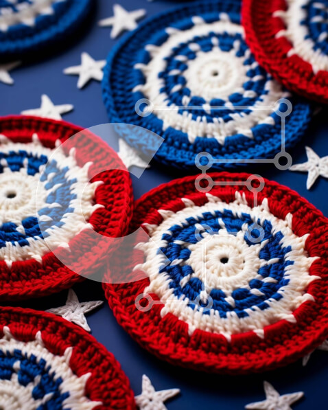 Intra Συλλεκτικό Ξύλινο Παζλ Plywood  4mm - Πατριωτικά σουβέρ με κροσέ Σε Ξύλινο Κουτί - Διαστάσεις: 10x10 cm – 25 κομμάτια