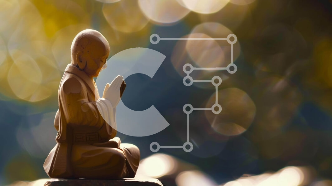 Intra Συλλεκτικό Ξύλινο Παζλ Plywood  4mm - Ξύλινο άγαλμα του ηλικιωμένου βουδιστή μοναχού σε στοχαστική στάση Σε Ξύλινο Κουτί - Διαστάσεις Puzzle: 10x10 cm – 25 κομμάτια