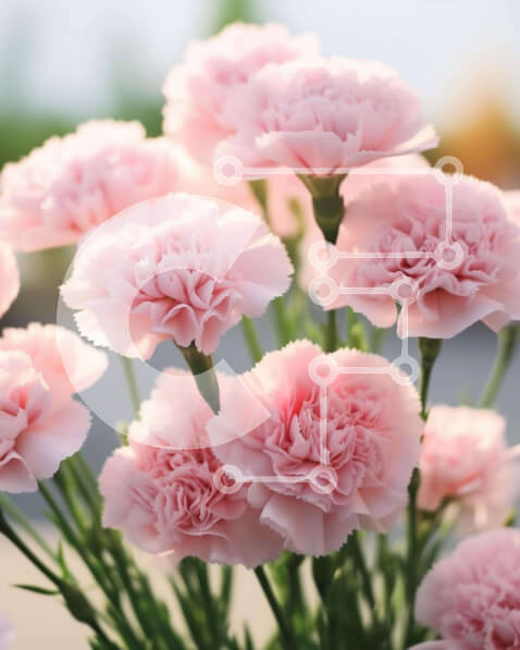 Intra Συλλεκτικό Ξύλινο Παζλ Plywood  4mm - Μπουκέτο με ροζ γαρύφαλλα Σε Ξύλινο Κουτί - Διαστάσεις: 10x10 cm – 25 κομμάτια