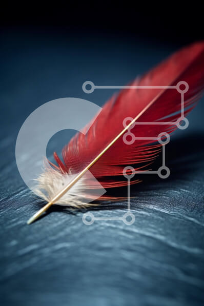 Intra Συλλεκτικό Ξύλινο Παζλ Plywood  4mm - Κόκκινο πτερύγιο σε σκοτεινή επιφάνεια Σε Ξύλινο Κουτί - Διαστάσεις: 10x10 cm – 25 κομμάτια