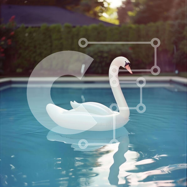 Intra Συλλεκτικό Ξύλινο Παζλ Plywood  4mm - Φουσκωτός Κύκνος σε πισίνα Σε Ξύλινο Κουτί - Διαστάσεις: 10x10 cm – 25 κομμάτια