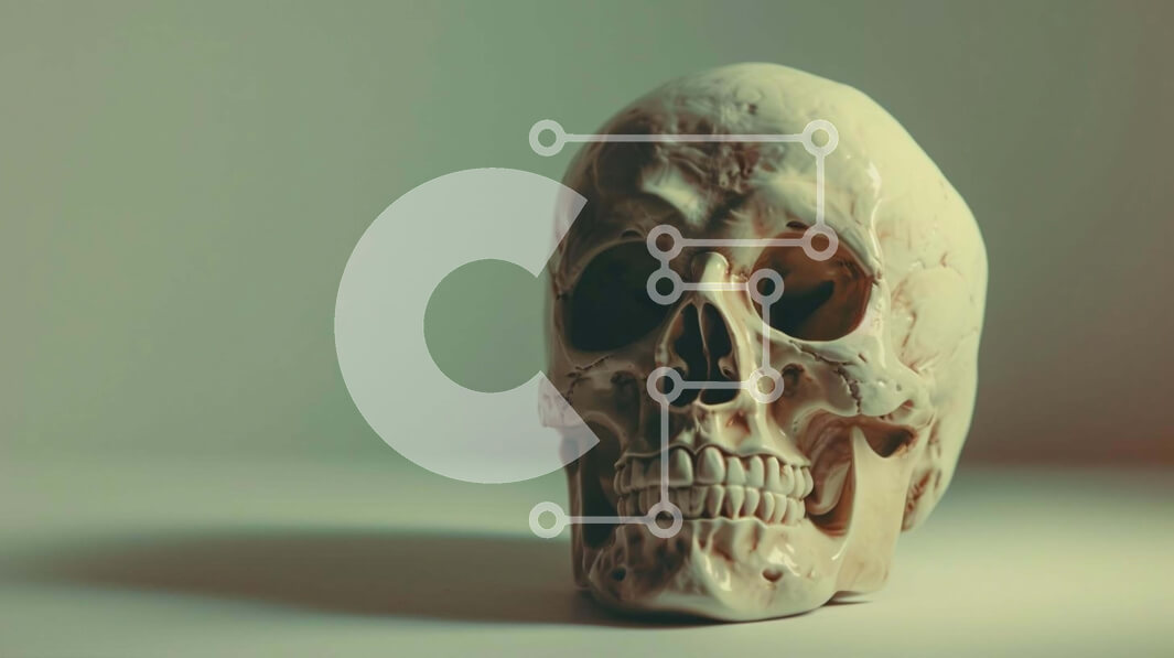 Intra Συλλεκτικό Ξύλινο Παζλ Plywood  4mm - Μικρό λευκό κρανίο σε ημιτελές ξύλινο τραπέζι Σε Ξύλινο Κουτί - Διαστάσεις: 10x10 cm – 25 κομμάτια