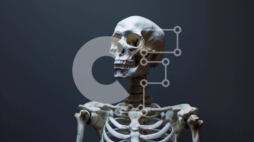 Intra Συλλεκτικό Ξύλινο Παζλ Plywood  4mm - Ανθρώπινος σκελετός σε καθιστή θέση Σε Ξύλινο Κουτί - Διαστάσεις Puzzle: 10x10 cm – 25 κομμάτια