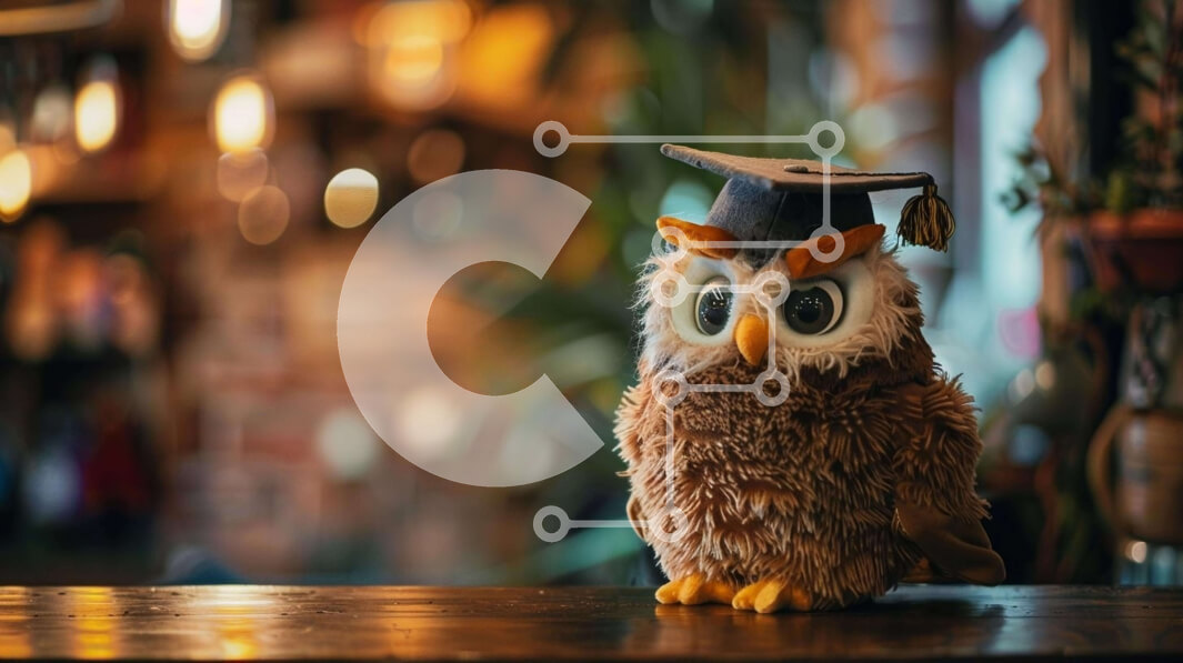 Intra Συλλεκτικό Ξύλινο Παζλ Plywood  4mm - Κουκουβάγια αποφοίτησης στο τραπέζι Σε Ξύλινο Κουτί - Διαστάσεις Puzzle: 10x10 cm – 25 κομμάτια