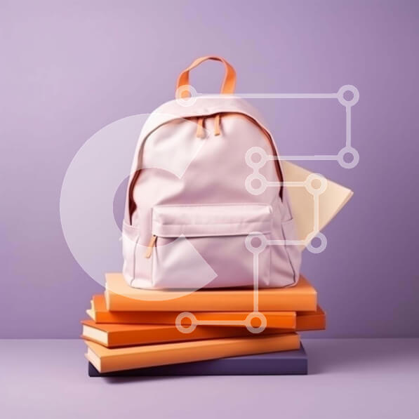 Intra Συλλεκτικό Ξύλινο Παζλ Plywood  4mm - Έννοια σακιδίου και βιβλίων Σε Ξύλινο Κουτί - Διαστάσεις Puzzle: 10x10 cm – 25 κομμάτια