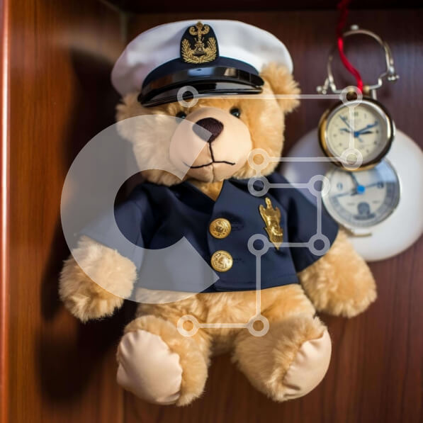 Intra Συλλεκτικό Ξύλινο Παζλ Plywood  4mm - Αρκουδάκι με στολή αξιωματικού στο ράφι Σε Ξύλινο Κουτί - Διαστάσεις: 10x10 cm – 25 κομμάτια