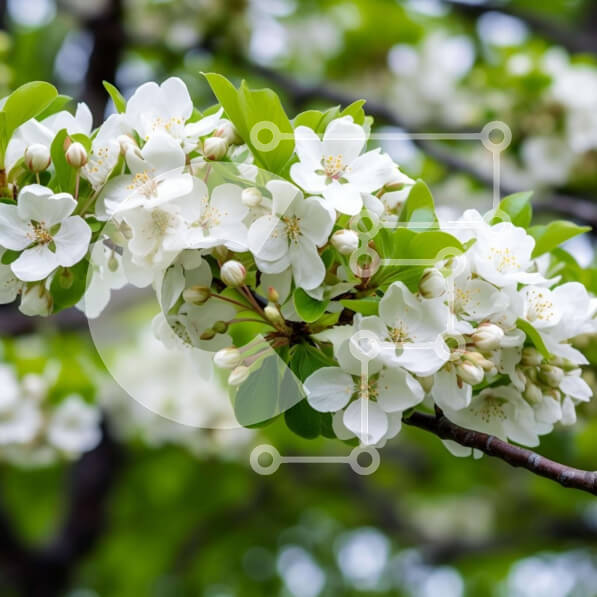 Intra Συλλεκτικό Ξύλινο Παζλ Plywood  4mm - Ανθισμένο κλαδί δέντρου την άνοιξη Σε Ξύλινο Κουτί - Διαστάσεις: 10x10 cm – 25 κομμάτια