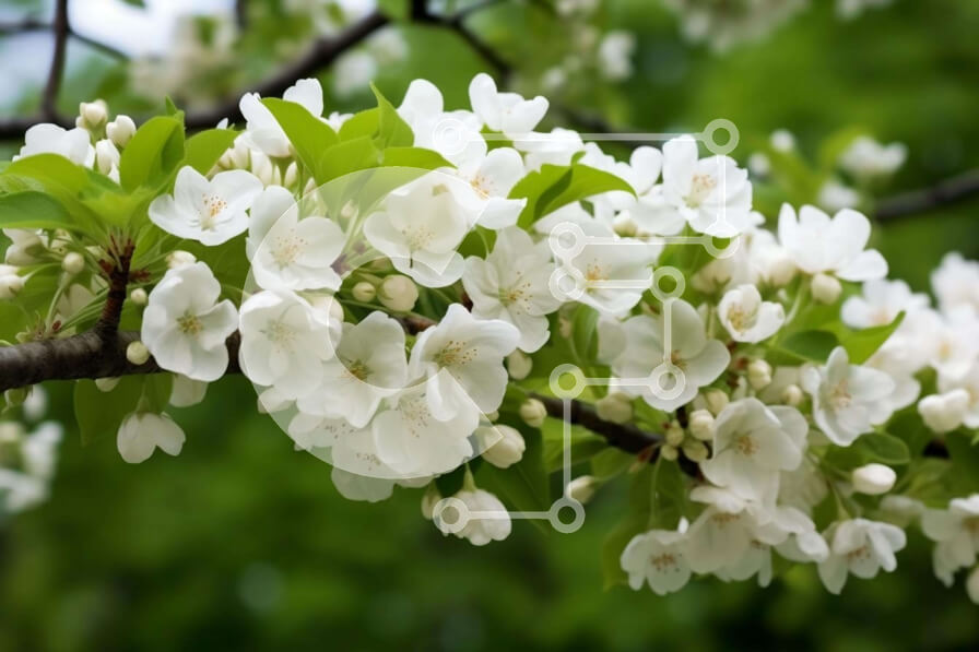 Intra Συλλεκτικό Ξύλινο Παζλ Plywood  4mm - Λευκή ανθισμένη μηλιά Σε Ξύλινο Κουτί - Διαστάσεις: 10x10 cm – 25 κομμάτια