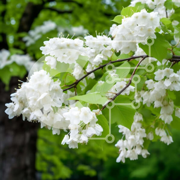 Intra Συλλεκτικό Ξύλινο Παζλ Plywood  4mm - Ήρεμο κλαδί δέντρου με λευκά λουλούδια και σκαρφαλωμένο πουλί Σε Ξύλινο Κουτί - Διαστάσεις: 10x10 cm – 25 κομμάτια