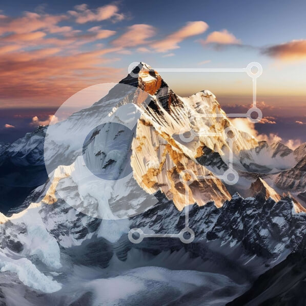 Intra Συλλεκτικό Ξύλινο Παζλ Plywood  4mm - Χιονισμένη βουνοκορφή στα Ιμαλάια Σε Ξύλινο Κουτί - Διαστάσεις: 10x10 cm – 25 κομμάτια