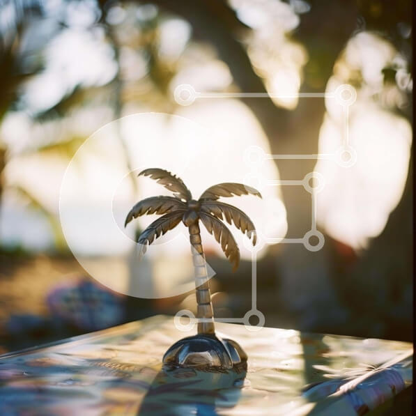 Intra Συλλεκτικό Ξύλινο Παζλ Plywood  4mm - Μικρός φοίνικας στο τραπέζι Σε Ξύλινο Κουτί - Διαστάσεις: 10x10 cm – 25 κομμάτια