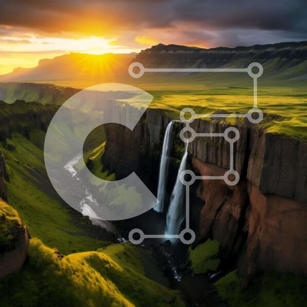 Intra Συλλεκτικό Ξύλινο Παζλ Plywood  4mm - Ειδυλλιακός καταρράκτης σε ένα καταπράσινο τοπίο Σε Ξύλινο Κουτί - Διαστάσεις: 10x10 cm – 25 κομμάτια