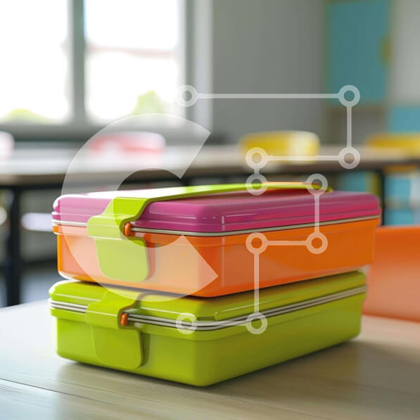 Σετ των 2 Intra Συλλεκτικό Ξύλινο Παζλ Plywood  4mm - Πολύχρωμα κουτιά γεύματος σε ξύλινο τραπέζι Σε Ξύλινο Κουτί - Διαστάσεις: 10x10 cm – 25 κομμάτια