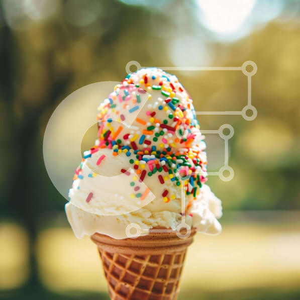 Σετ των 2 Intra Συλλεκτικό Ξύλινο Παζλ Plywood  4mm - Πολύχρωμο χωνάκι παγωτού ψεκασμού Σε Ξύλινο Κουτί - Διαστάσεις: 10x10 cm – 25 κομμάτια