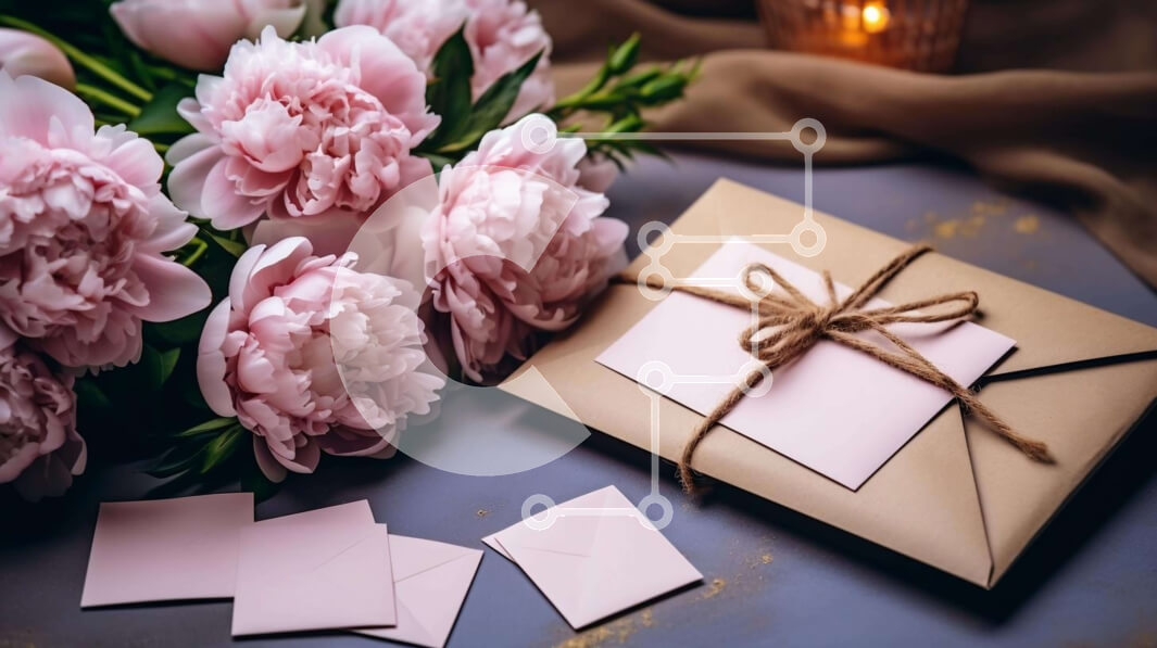 Σετ των 2 Intra Συλλεκτικό Ξύλινο Παζλ Plywood  4mm - Ρομαντικός φάκελος με ροζ παιώνιες και δώρο Σε Ξύλινο Κουτί - Διαστάσεις: 10x10 cm – 25 κομμάτια