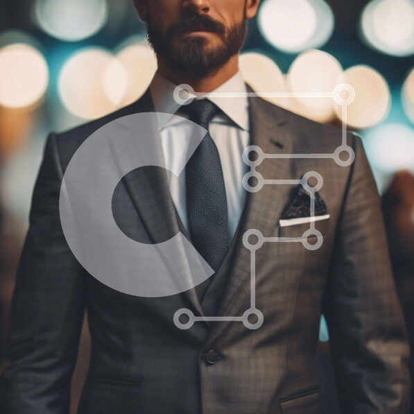 Intra Συλλεκτικό Ξύλινο Παζλ Plywood  4mm - Επαγγελματίας άνδρας με γκρι κοστούμι και γραβάτα Σε Ξύλινο Κουτί - Διαστάσεις Puzzle: 10x10 cm – 25 κομμάτια