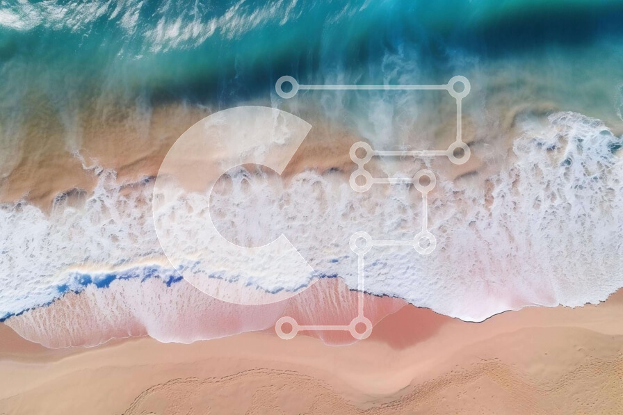 Intra Συλλεκτικό Ξύλινο Παζλ Plywood  4mm - Εναέρια άποψη της παραλίας με τα κύματα και την άμμο Σε Ξύλινο Κουτί - Διαστάσεις: 10x10 cm – 25 κομμάτια