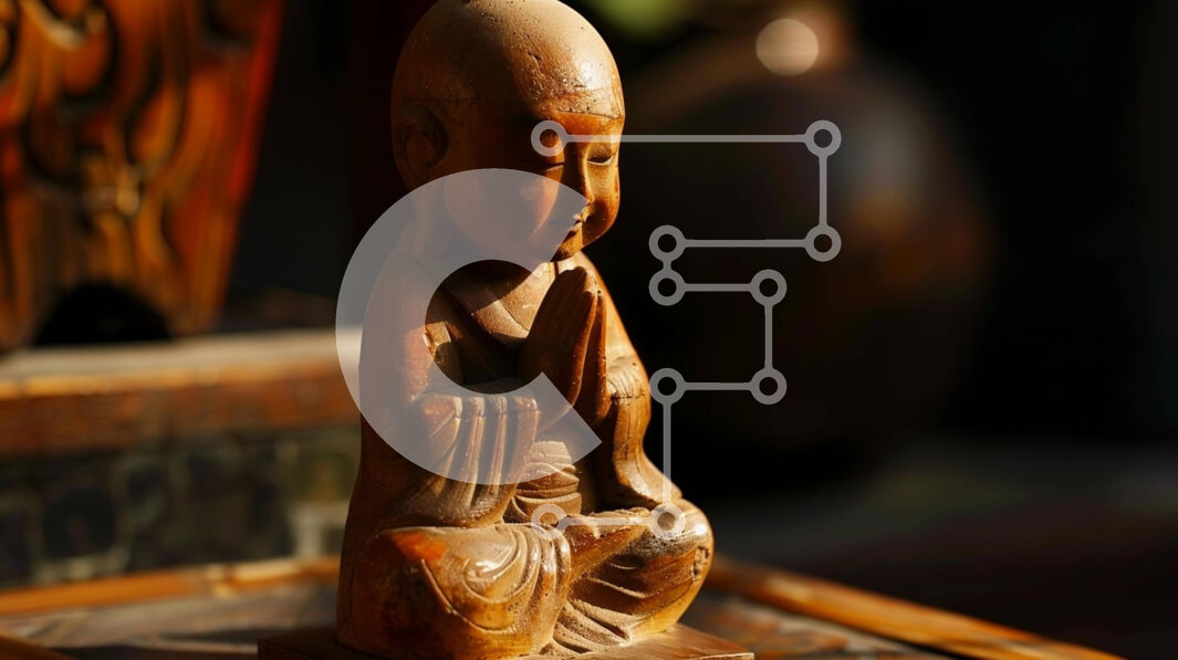 Intra Συλλεκτικό Ξύλινο Παζλ Plywood  4mm - Ξύλινο άγαλμα του Βούδα στο τραπέζι Σε Ξύλινο Κουτί - Διαστάσεις Puzzle: 10x10 cm – 25 κομμάτια