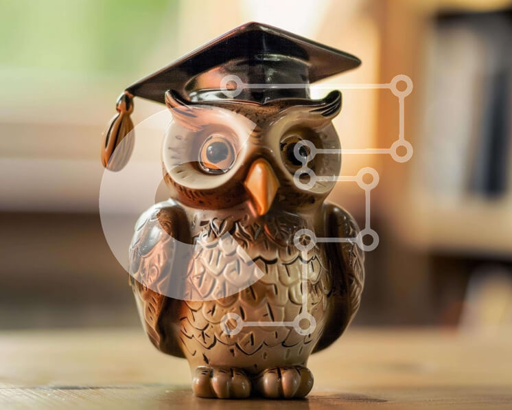 Intra Συλλεκτικό Ξύλινο Παζλ Plywood  4mm - Ακαδημαϊκό ειδώλιο κουκουβάγιας Σε Ξύλινο Κουτί - Διαστάσεις Puzzle: 10x10 cm – 25 κομμάτια