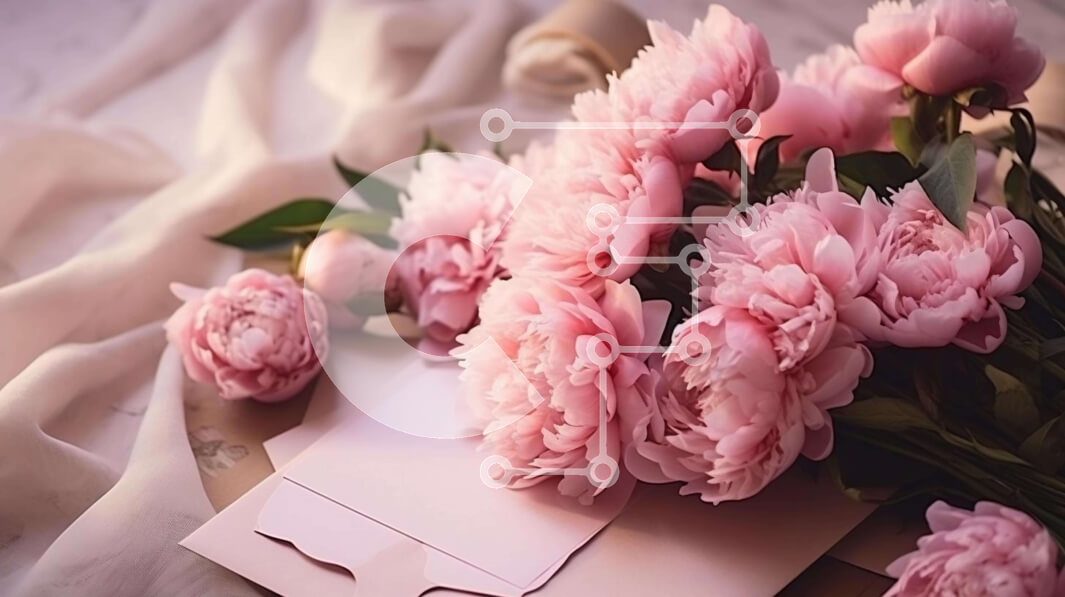 Intra Συλλεκτικό Ξύλινο Παζλ Plywood  4mm - Ροζ παιώνιες σε φάκελο - σύμβολο αγάπης και εκτίμησης Σε Ξύλινο Κουτί - Διαστάσεις Puzzle: 10x10 cm – 25 κομμάτια