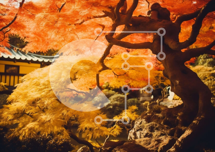 Intra Συλλεκτικό Ξύλινο Παζλ Plywood  4mm - Φθινοπωρινό δέντρο με πολύχρωμα φύλλα Σε Ξύλινο Κουτί - Διαστάσεις: 10x10 cm – 25 κομμάτια