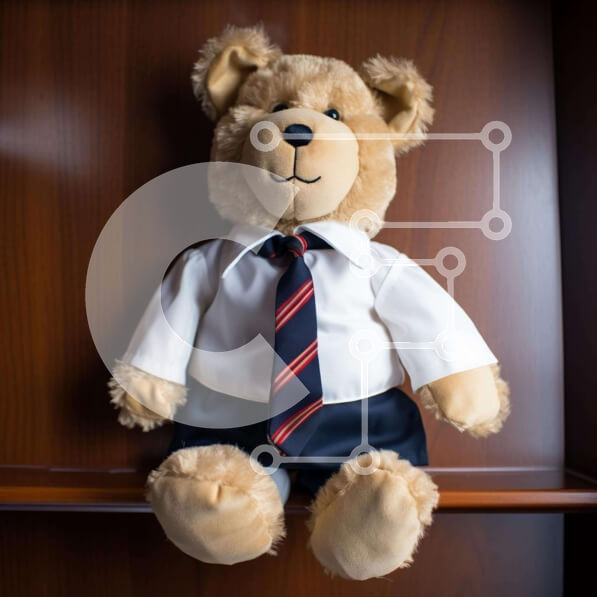 Intra Συλλεκτικό Ξύλινο Παζλ Plywood  4mm - Κομψό καφέ αρκουδάκι με κοστούμι και γραβάτα Σε Ξύλινο Κουτί - Διαστάσεις: 10x10 cm – 25 κομμάτια