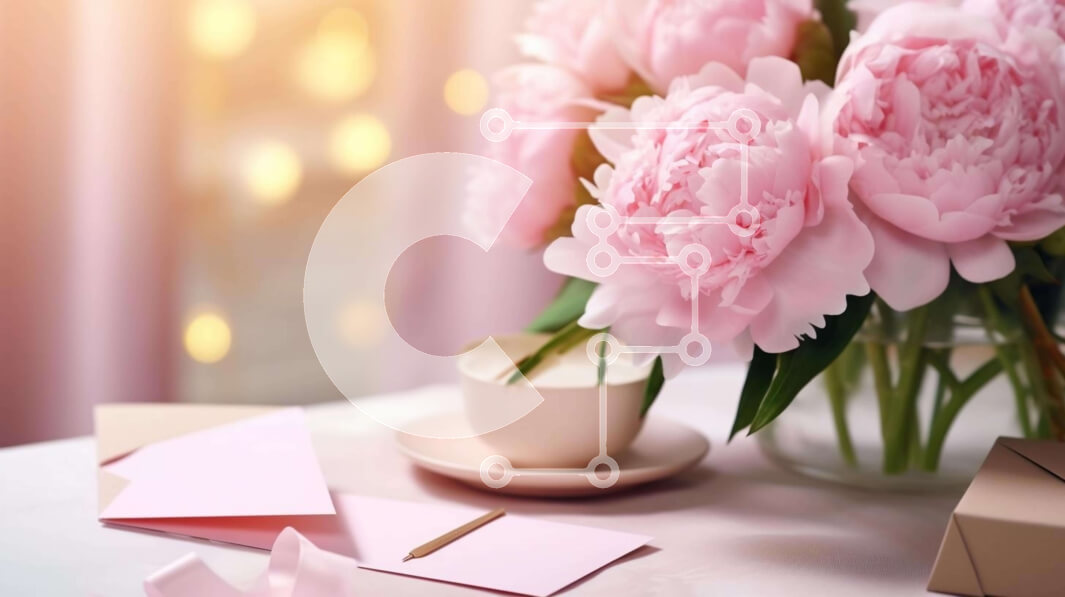 Σετ των 2 Intra Συλλεκτικό Ξύλινο Παζλ Plywood  4mm - Ροζ παιώνιες σε βάζο για ειδικές περιστάσεις Σε Ξύλινο Κουτί - Διαστάσεις: 10x10 cm – 25 κομμάτια