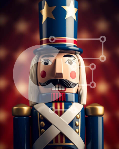 Intra Συλλεκτικό Ξύλινο Παζλ Plywood  4mm - Παιχνίδι Καρυοθραύστης σε Πατριωτικό περιβάλλον Σε Ξύλινο Κουτί - Διαστάσεις Puzzle: 10x10 cm – 25 κομμάτια