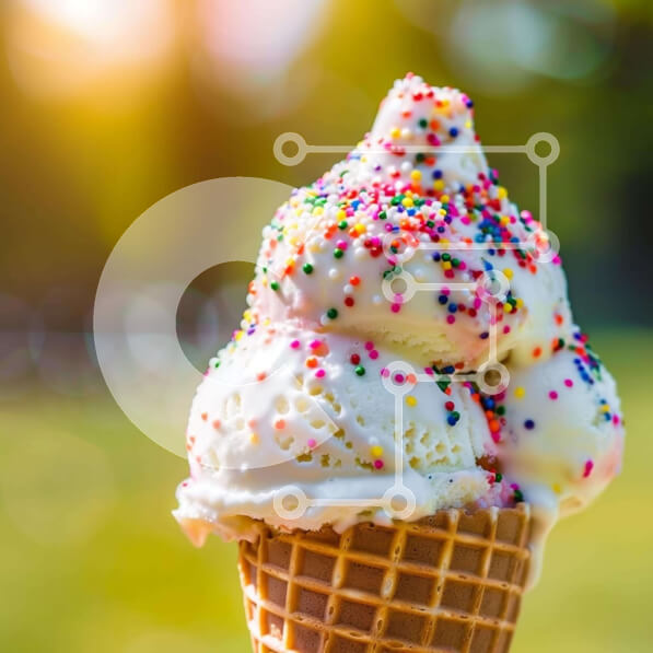 Σετ των 2 Intra Συλλεκτικό Ξύλινο Παζλ Plywood  4mm - Πολύχρωμο χωνάκι παγωτού με ψεκασμούς Σε Ξύλινο Κουτί - Διαστάσεις: 10x10 cm – 25 κομμάτια