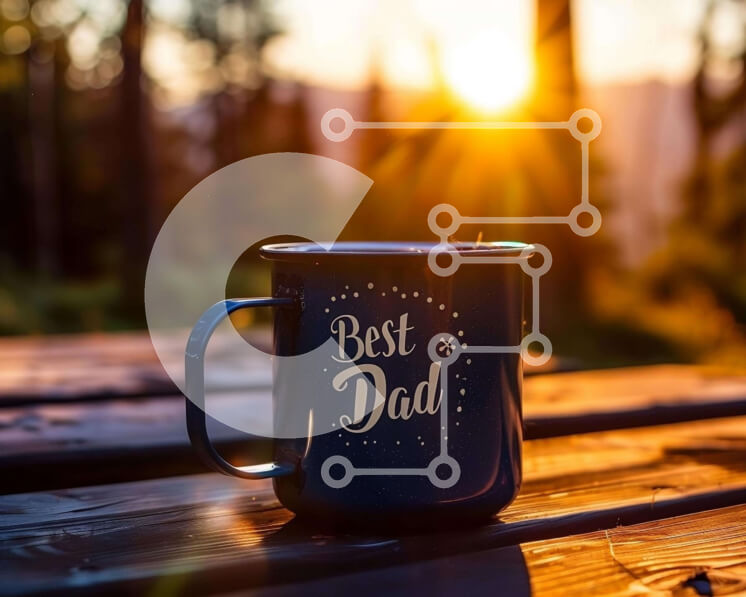 Intra Συλλεκτικό Ξύλινο Παζλ Plywood  4mm - Η καλύτερη κούπα μπαμπά σε τραπέζι πικνίκ εξωτερικού χώρου με ηλιοβασίλεμα Σε Ξύλινο Κουτί - Διαστάσεις Puzzle: 10x10 cm – 25 κομμάτια