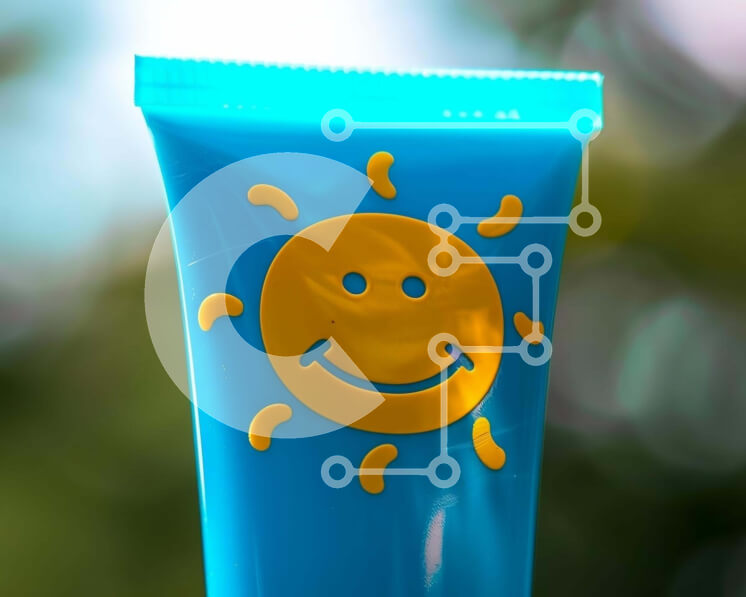 Σετ των 2 Intra Συλλεκτικό Ξύλινο Παζλ Plywood  4mm - Μπλε αντηλιακό σωληνάριο με σχέδιο Smiling Sun Σε Ξύλινο Κουτί - Διαστάσεις: 10x10 cm – 25 κομμάτια