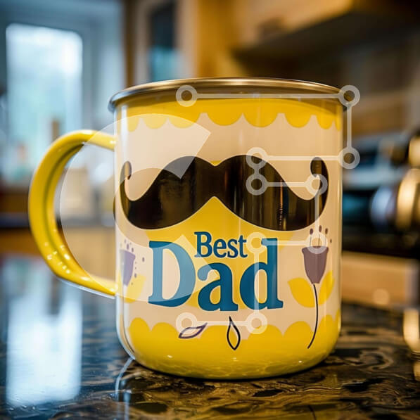 Intra Συλλεκτικό Ξύλινο Παζλ Plywood  4mm - Καλύτερη κούπα καφέ Dad Σε Ξύλινο Κουτί - Διαστάσεις Puzzle: 10x10 cm – 25 κομμάτια