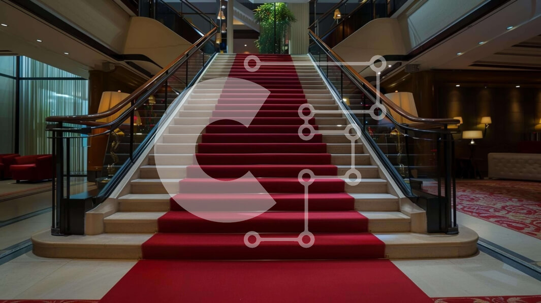 Intra Συλλεκτικό Ξύλινο Παζλ Plywood  4mm - Σκάλα με κόκκινο χαλί Σε Ξύλινο Κουτί - Διαστάσεις Puzzle: 10x10 cm – 25 κομμάτια