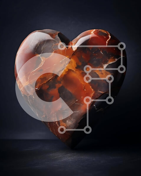 Intra Συλλεκτικό Ξύλινο Παζλ Plywood  4mm - Πέτρα σε σχήμα καρδιάς Σε Ξύλινο Κουτί - Διαστάσεις Puzzle: 10x10 cm – 25 κομμάτια