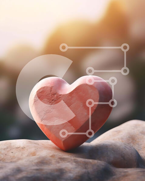 Intra Συλλεκτικό Ξύλινο Παζλ Plywood  4mm - Βράχος σε σχήμα καρδιάς στη φύση Σε Ξύλινο Κουτί - Διαστάσεις: 10x10 cm – 25 κομμάτια