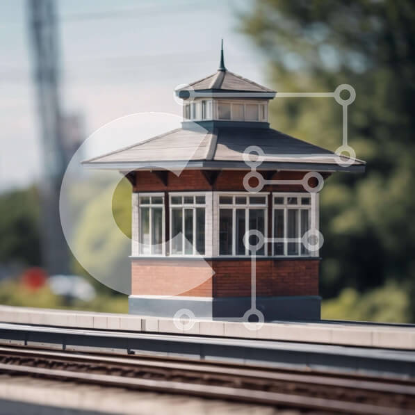 Intra Συλλεκτικό Ξύλινο Παζλ Plywood  4mm - Πύργος παρατήρησης στις γραμμές του τρένου Σε Ξύλινο Κουτί - Διαστάσεις Puzzle: 10x10 cm – 25 κομμάτια