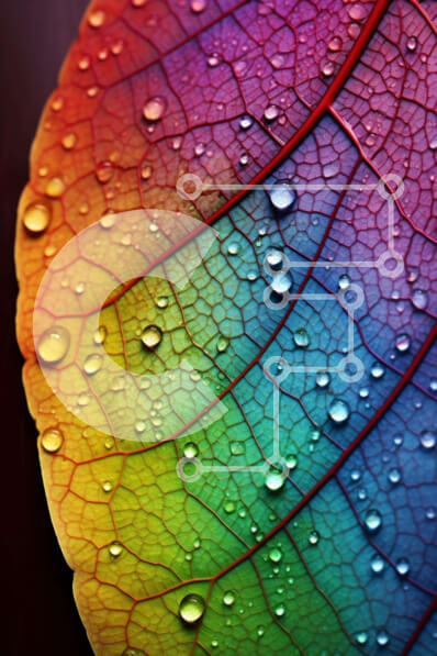 Σετ των 2 Intra Συλλεκτικό Ξύλινο Παζλ Plywood  4mm - Πολύχρωμο φύλλο με σταγονίδια νερού Σε Ξύλινο Κουτί - Διαστάσεις: 10x10 cm – 25 κομμάτια