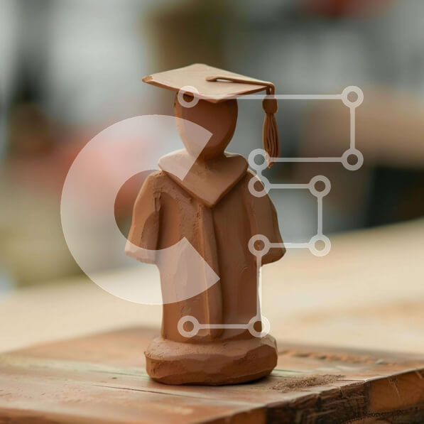 Intra Συλλεκτικό Ξύλινο Παζλ Plywood  4mm - Ειδώλιο αποφοίτησης σε ξύλινο τραπέζι Σε Ξύλινο Κουτί - Διαστάσεις Puzzle: 10x10 cm – 25 κομμάτια