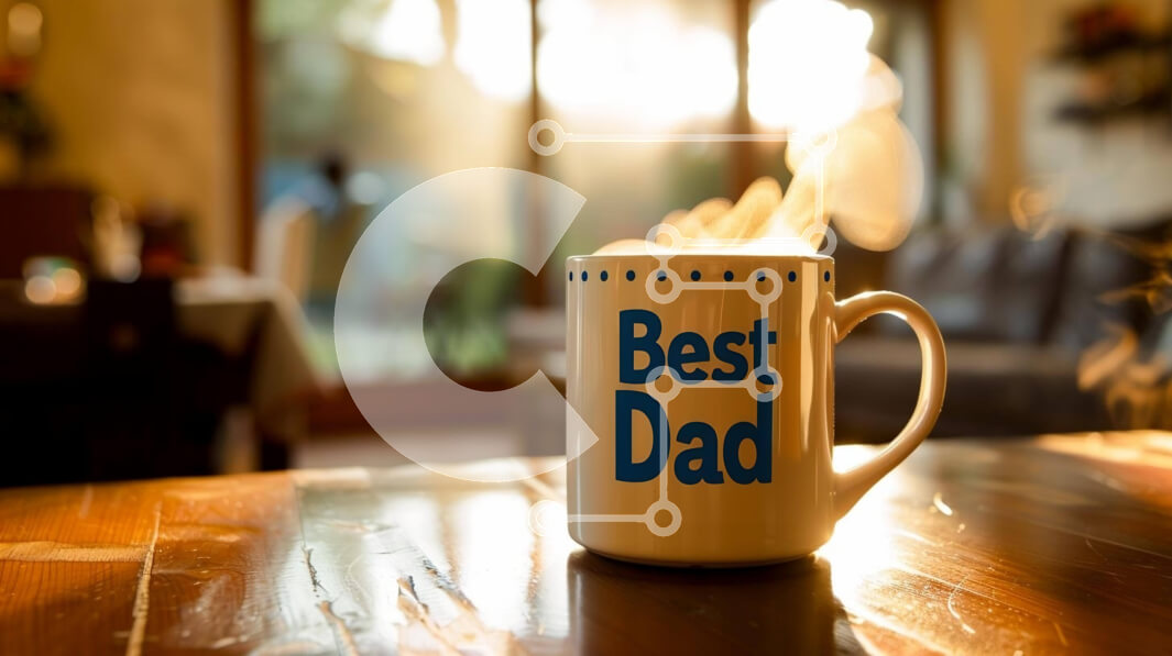 Intra Συλλεκτικό Ξύλινο Παζλ Plywood  4mm - Καλύτερη κούπα καφέ Dad σε ξύλινο τραπέζι Σε Ξύλινο Κουτί - Διαστάσεις Puzzle: 10x10 cm – 25 κομμάτια