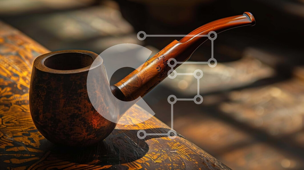 Intra Συλλεκτικό Ξύλινο Παζλ Plywood  4mm - Vintage σωλήνας σε ξύλινο τραπέζι Σε Ξύλινο Κουτί - Διαστάσεις: 10x10 cm – 25 κομμάτια