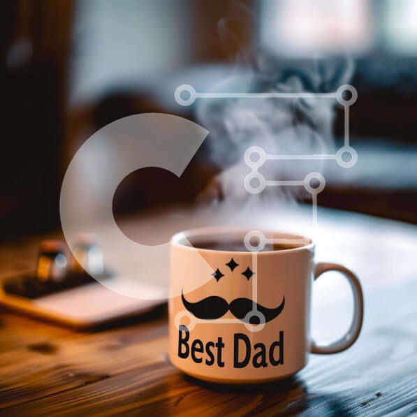 Intra Συλλεκτικό Ξύλινο Παζλ Plywood  4mm - Καλύτερη κούπα καφέ Dad σε ξύλινο τραπέζι Σε Ξύλινο Κουτί - Διαστάσεις Puzzle: 10x10 cm – 25 κομμάτια