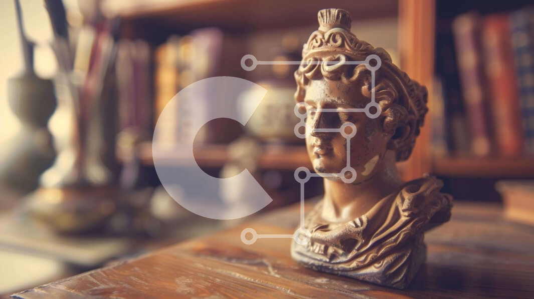 Intra Συλλεκτικό Ξύλινο Παζλ Plywood  4mm - Προτομή αρχαίου ρωμαϊκού αγάλματος σε καλλιτεχνικό δωμάτιο Σε Ξύλινο Κουτί - Διαστάσεις Puzzle: 10x10 cm – 25 κομμάτια