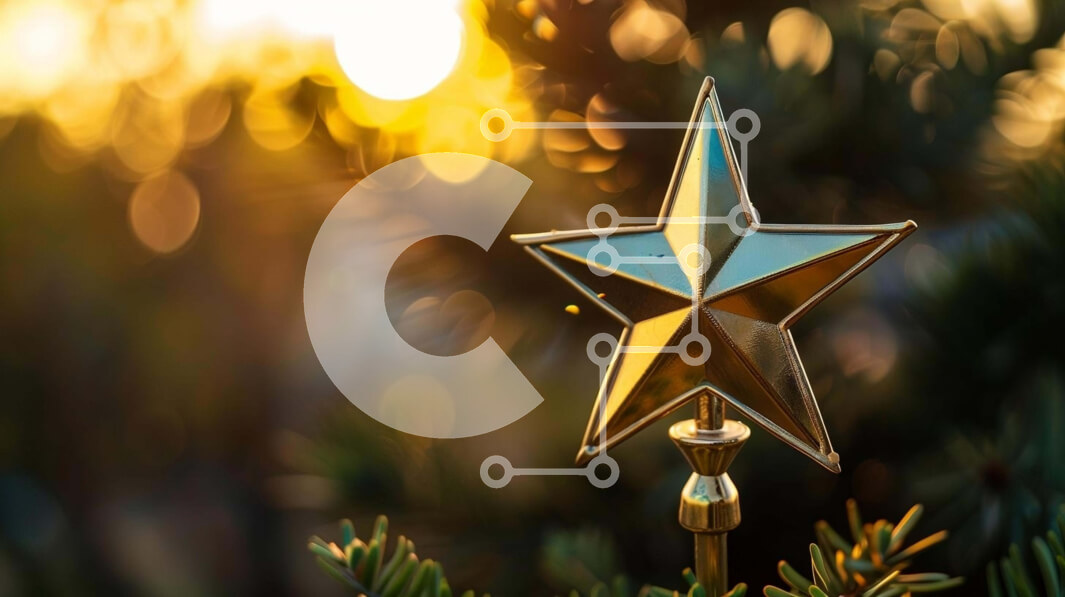 Intra Συλλεκτικό Ξύλινο Παζλ Plywood  4mm - Χρυσό αστέρι σε διακοσμημένο πεύκο Σε Ξύλινο Κουτί - Διαστάσεις Puzzle: 10x10 cm – 25 κομμάτια