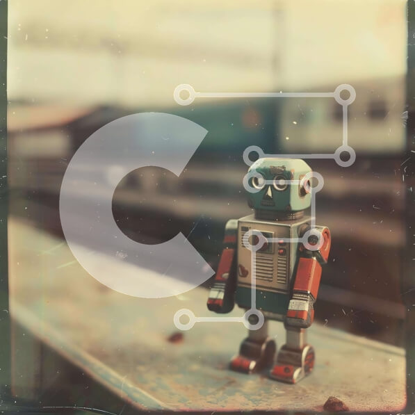 Intra Συλλεκτικό Ξύλινο Παζλ Plywood  4mm - Ρομπότ παιχνιδιών στον εγκαταλελειμμένο σιδηροδρομικό σταθμό Σε Ξύλινο Κουτί - Διαστάσεις: 10x10 cm – 25 κομμάτια