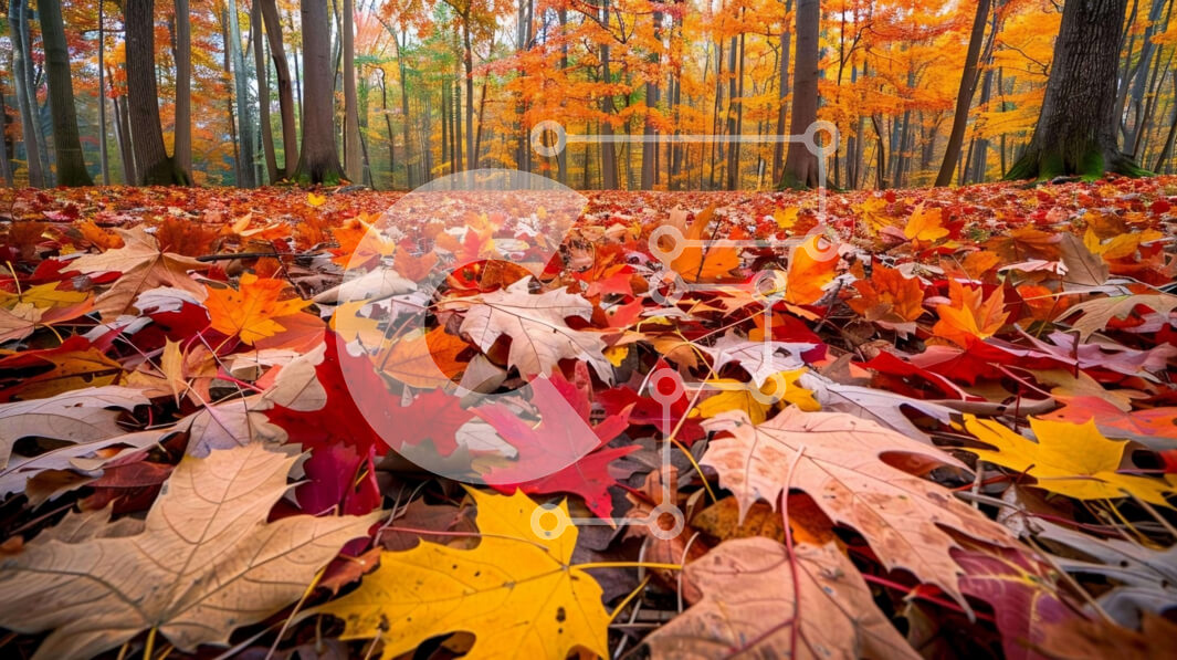 Intra Συλλεκτικό Ξύλινο Παζλ Plywood  4mm - Πολύχρωμα φθινοπωρινά φύλλα σε μια δασώδη περιοχή Σε Ξύλινο Κουτί - Διαστάσεις: 10x10 cm – 25 κομμάτια