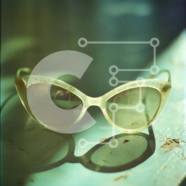 Σετ των 2 Intra Συλλεκτικό Ξύλινο Παζλ Plywood  4mm - Παρθένα γυαλιά ηλίου στο τραπέζι Σε Ξύλινο Κουτί - Διαστάσεις: 10x10 cm – 25 κομμάτια