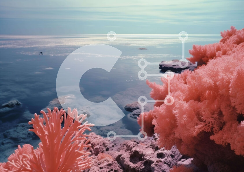 Intra Συλλεκτικό Ξύλινο Παζλ Plywood  4mm - Ροζ κοραλλιογενής ύφαλος με θαλάσσια ζωή Σε Ξύλινο Κουτί - Διαστάσεις: 10x10 cm – 25 κομμάτια